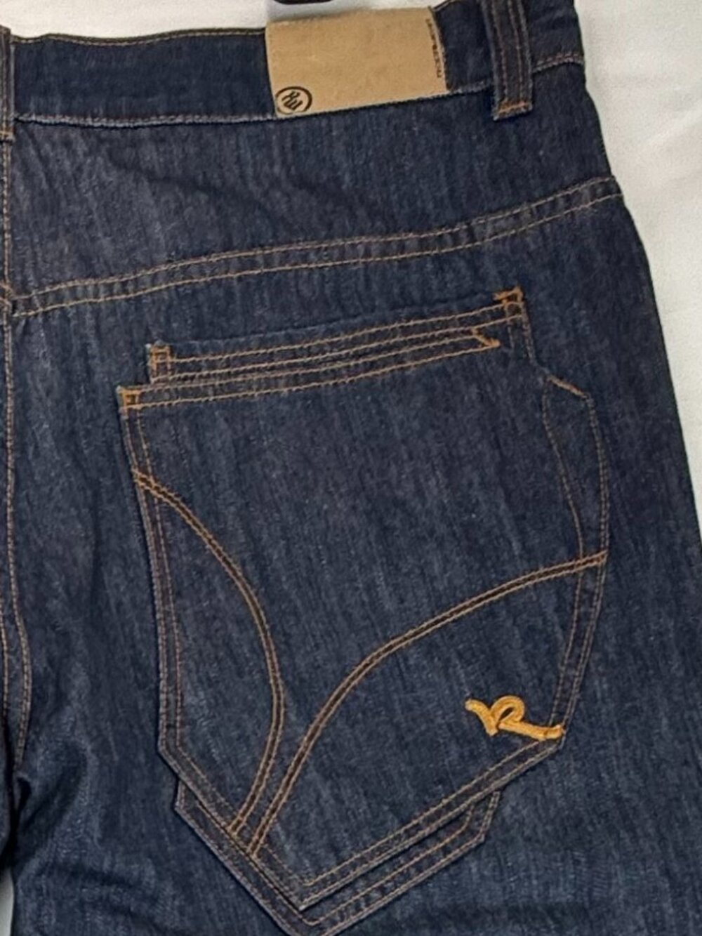 Vtg Rare Rocawear Baggy Jean Men 40 Y2K Hip Hop Dark Double Pocket Embroidered R